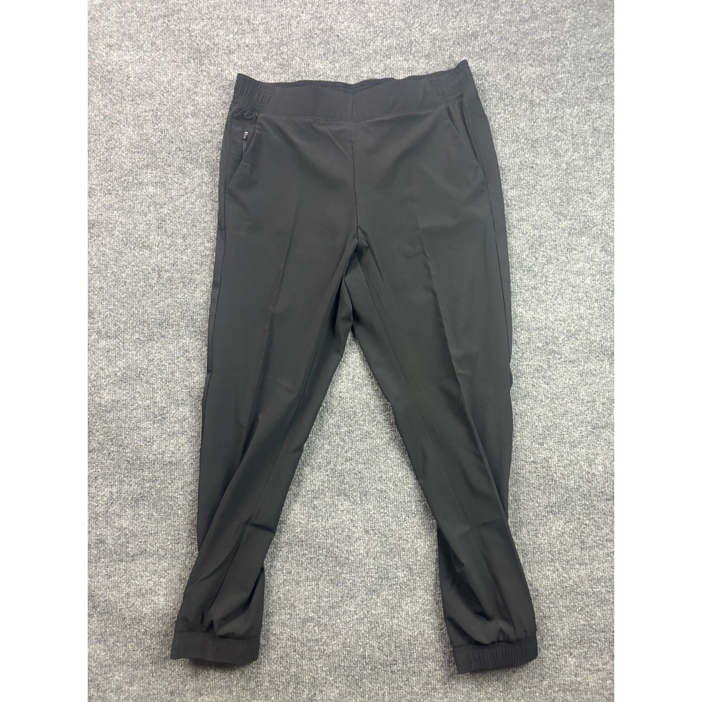 IBKUL Jogger Pants Womens 12 Black‎ Stretch Activewear Golf Tapered Pull On